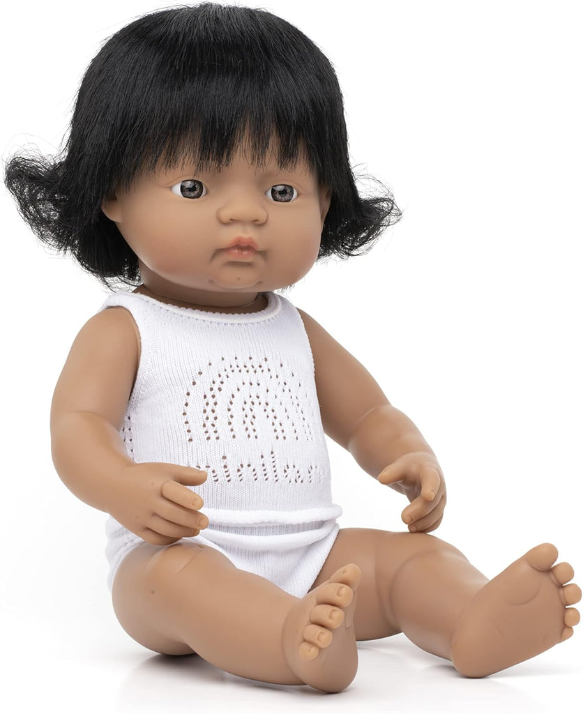Miniland Anatomically Hispanic Latin American Girl Doll 38cm - STEAM Kids Brisbane