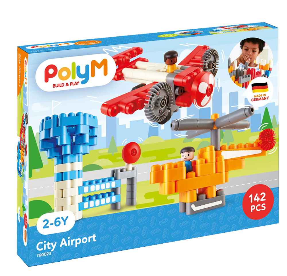 Poly M - City Airport Kit | 142 Pieces - STEAM Kids Brisbane