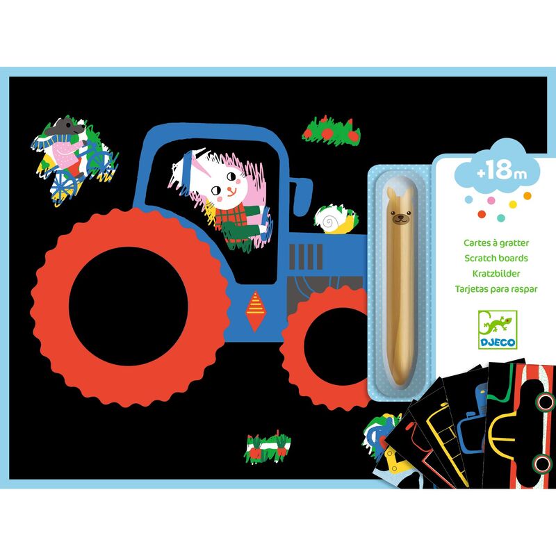 Learning About Vehicles Scratch Cards | Djeco - STEAM Kids Brisbane