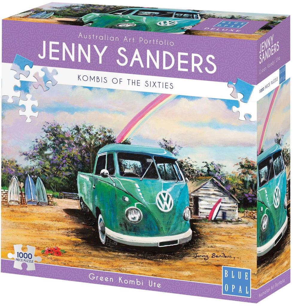 Green Kombi Ute 1000 Piece Jigsaw Puzzle by Jenny Sanders | Blue Opal - STEAM Kids Brisbane