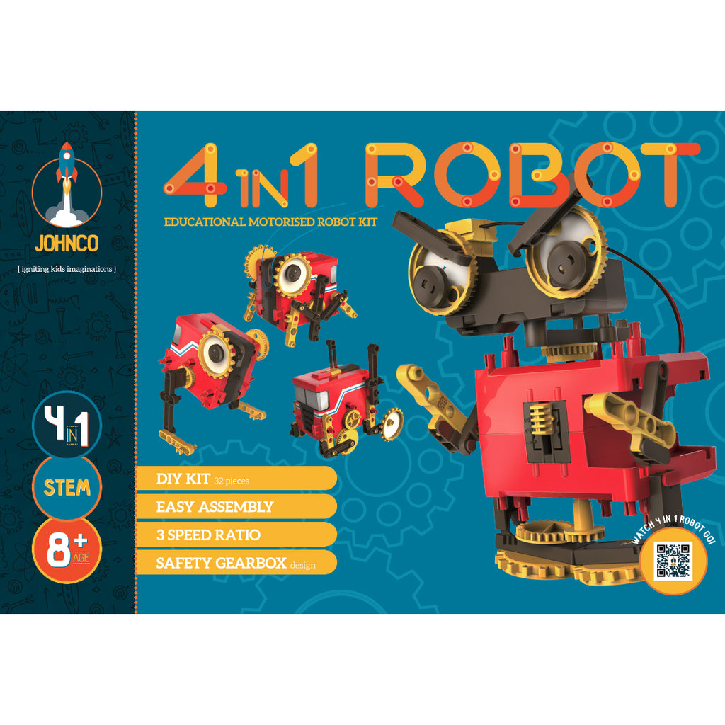 Johnco | 4 in 1 Educational Motorized Robot Kit - STEAM Kids Brisbane
