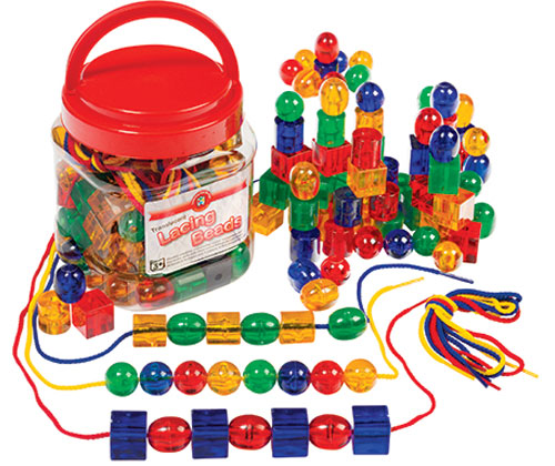 Transparent Lacing Beads - Jar of 96 pieces - STEAM Kids Brisbane