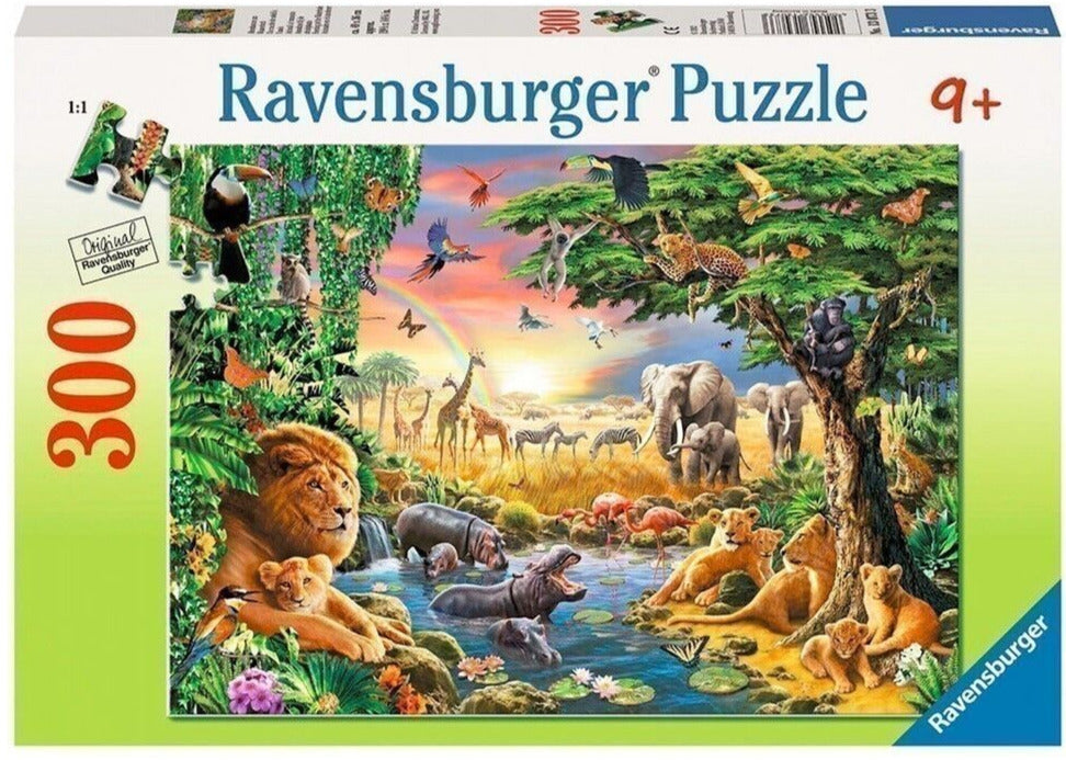 Ravensburger 300 XXL Piece Puzzle | Evening at the Waterhole - STEAM Kids Brisbane