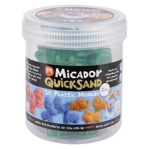 QuickSand Plastic Moulds Zoo Theme | 10pcs | Micador - STEAM Kids Brisbane