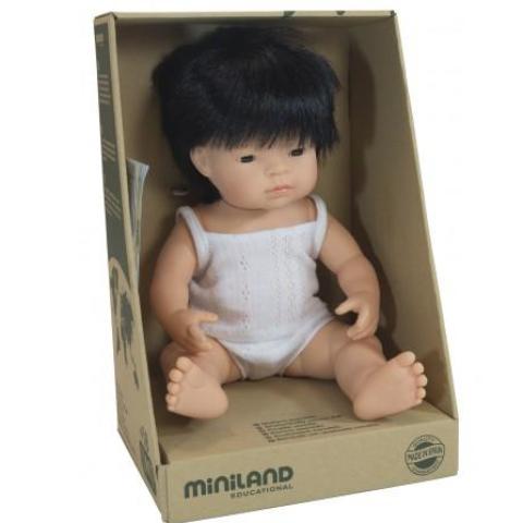 Miniland Doll Anatomically Correct Baby, Asian Boy, 38 cm - STEAM Kids Brisbane