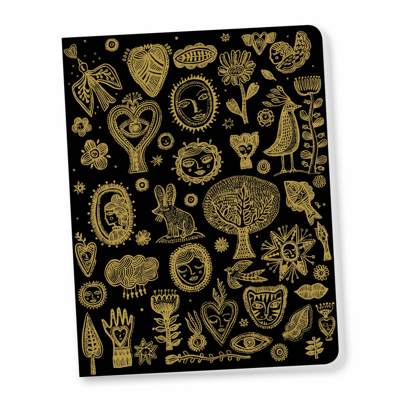 Chic Aurelia A5 Lined Notebook - Black & Gold - STEAM Kids 