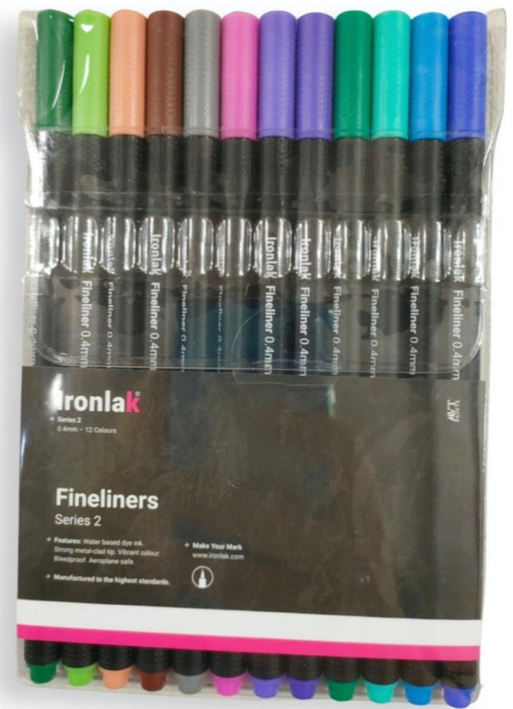 Ironlak 0.4mm Fine Liners | x12 Colour Pack | Series 2 - STEAM Kids Brisbane