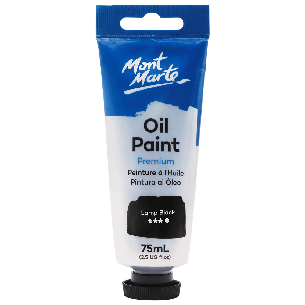 Mont Marte Premium Oil Paint 18mL Lamp Black - STEAM Kids Brisbane