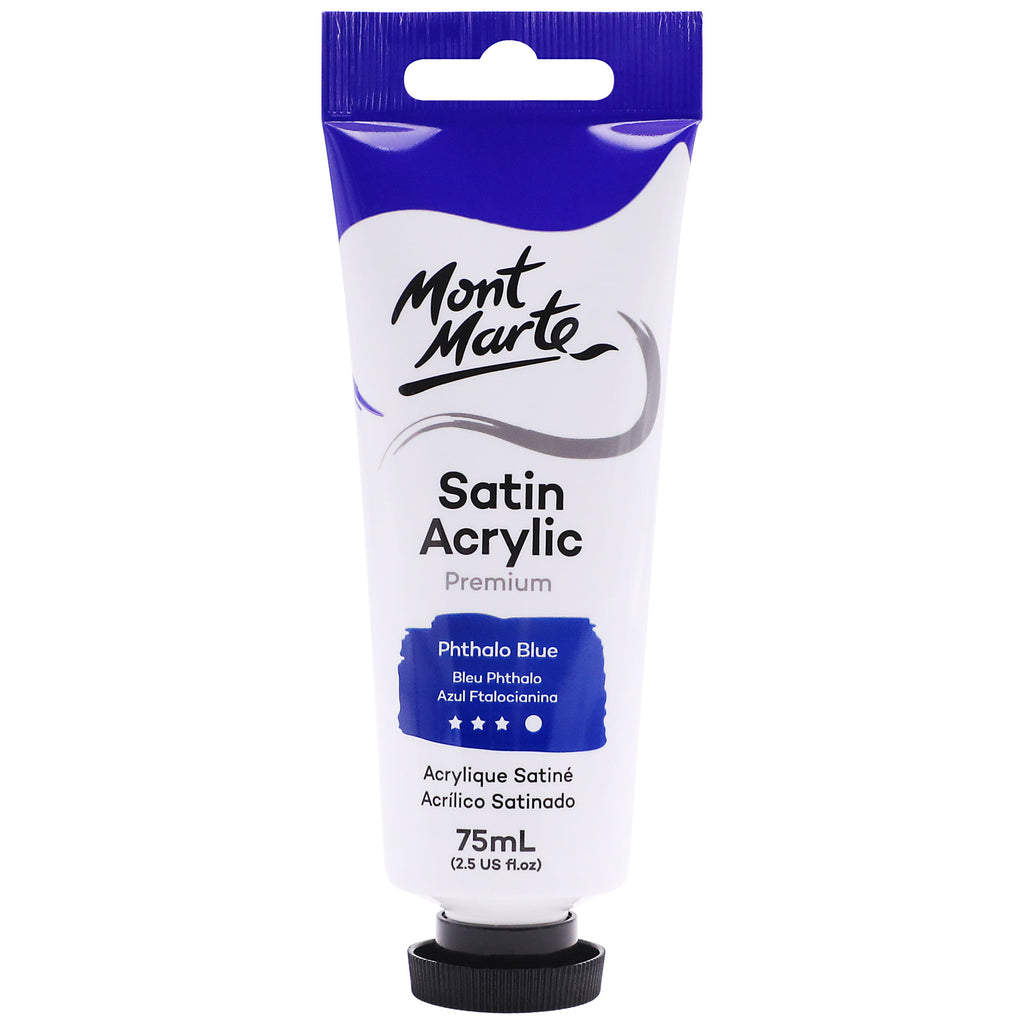 Mont Marte Premium Satin Acrylic 18mL Phthalo Blue - STEAM Kids Brisbane