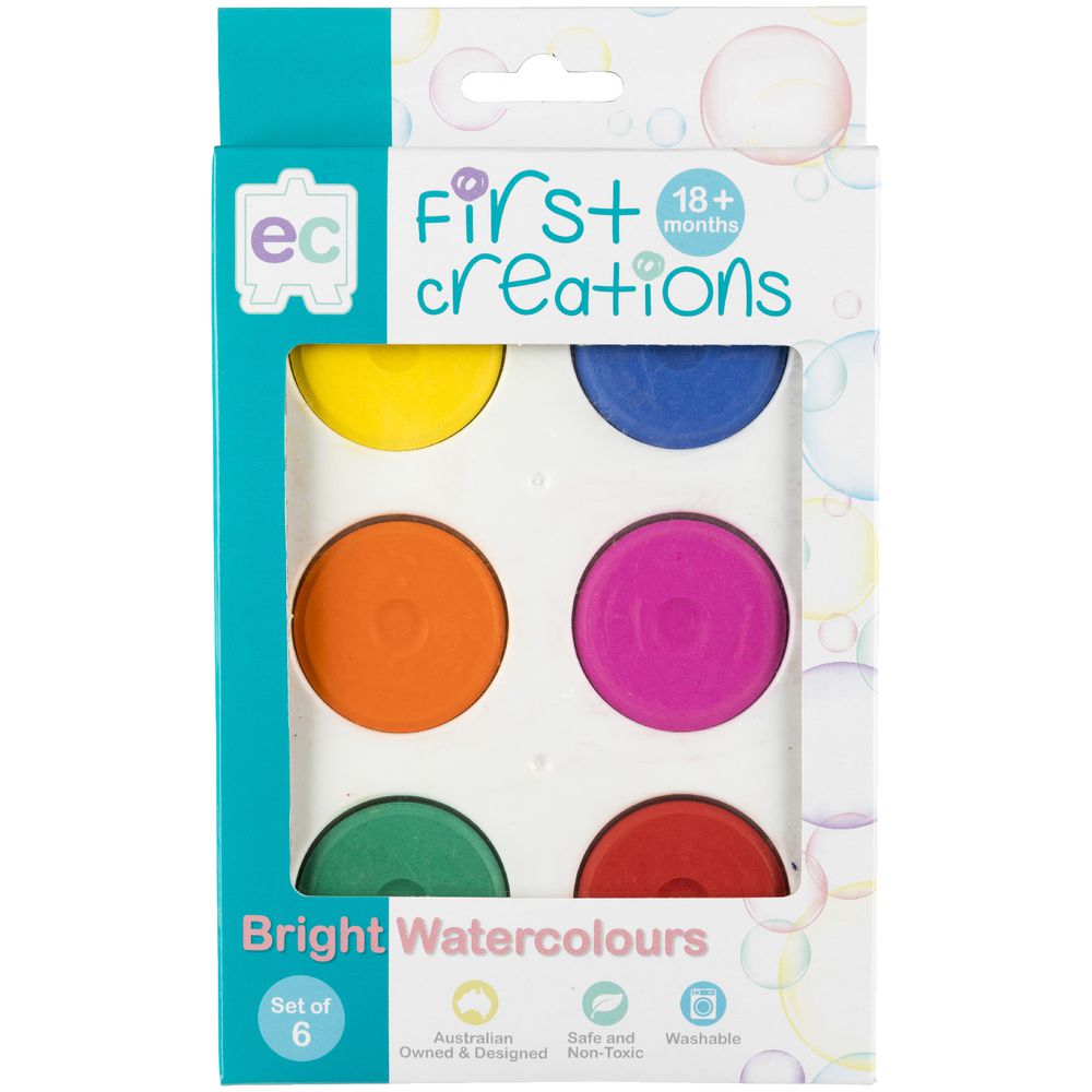EC First Creations Bright Watercolour Set of 6 - STEAM Kids Brisbane