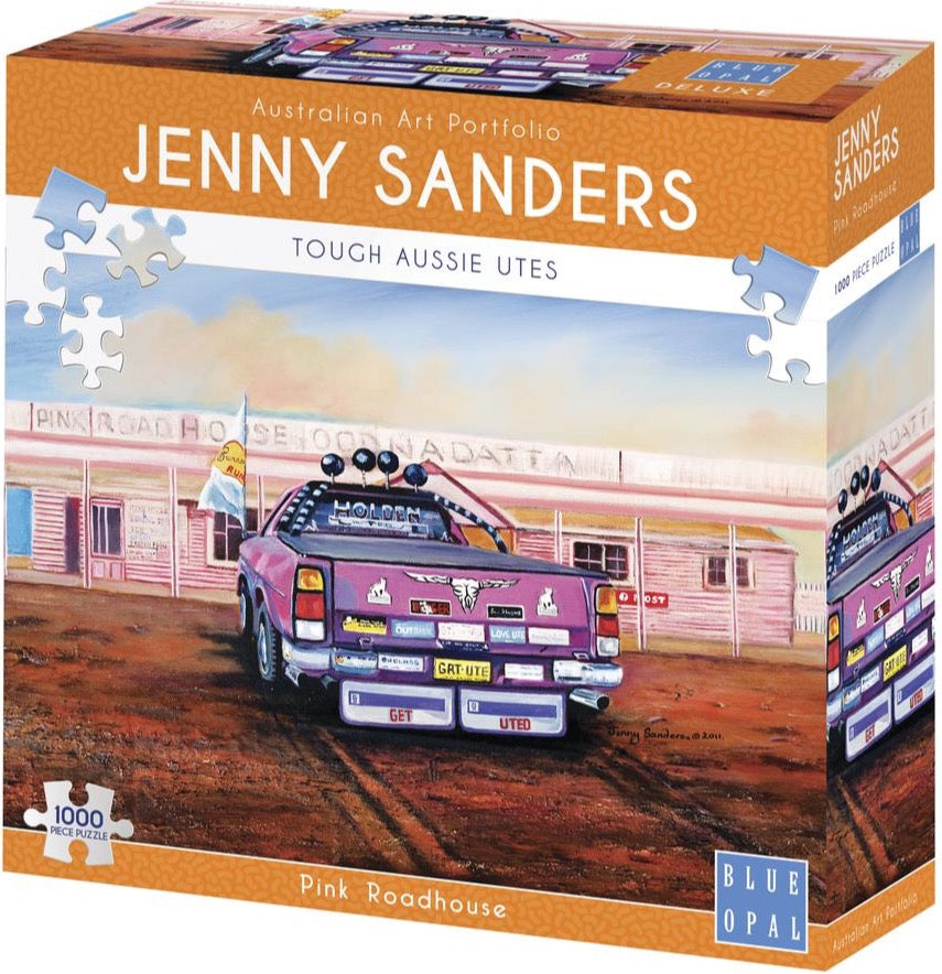 Pink Roadhouse 1000 Piece Jigsaw Puzzle by Jenny Sanders | Blue Opal - STEAM Kids Brisbane