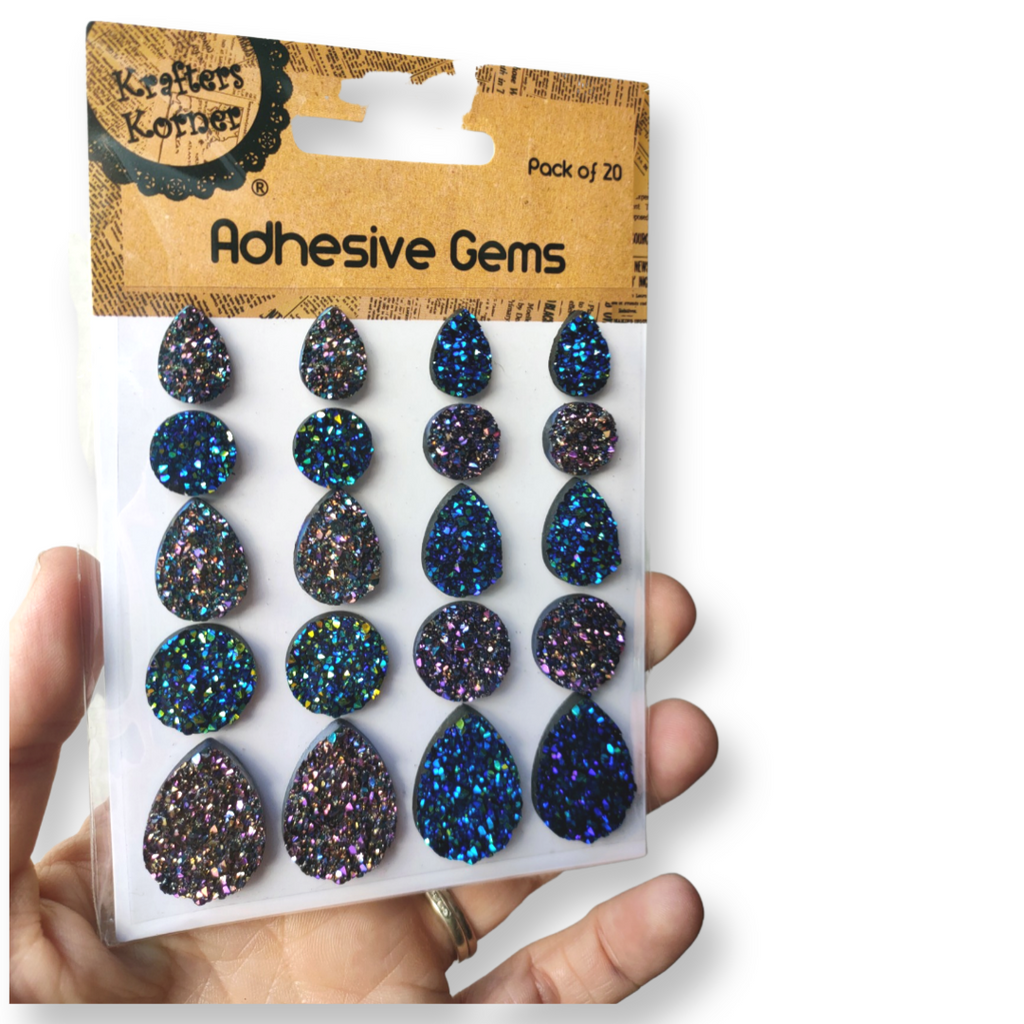 Adhesive Gems - Rough Cuts 20 Pieces | Krafters Korner - STEAM Kids Brisbane