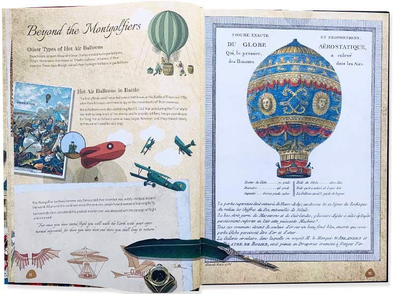 The Montgolfier Brothers 3D Machines Book w/ Model Balloon - Sassi - STEAM Kids Brisbane