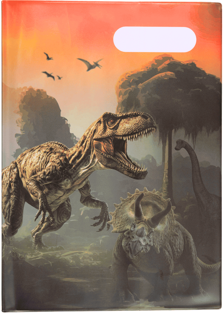 Spencil A4 Bookcover - Jurassic Kingdom | Book Cover A4 Exercise Book Size - STEAM Kids Brisbane