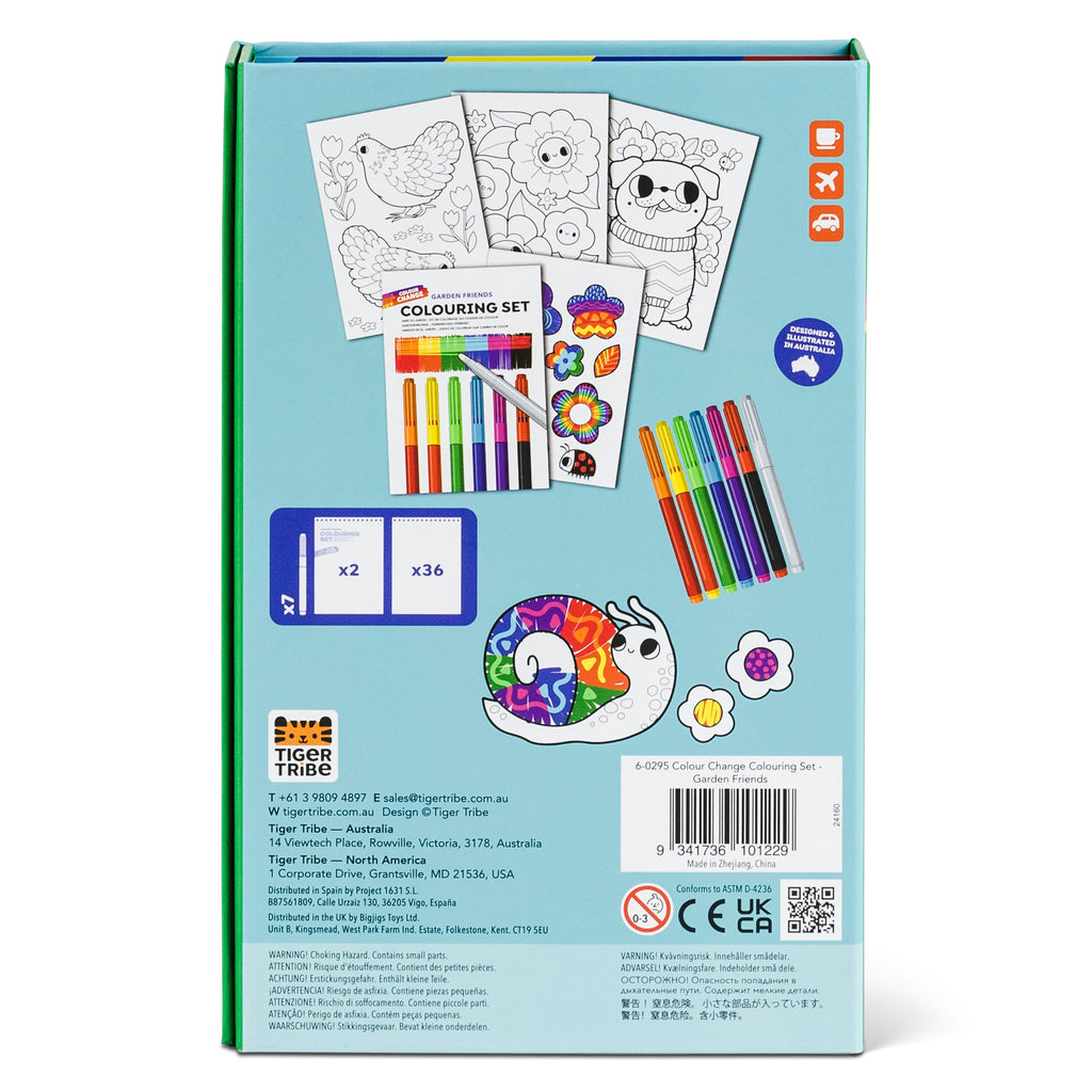 Tiger Tribe Colour Change Colouring Set – Garden Friends - STEAM Kids Brisbane