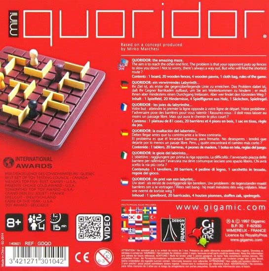 Quoridor Mini Strategy Game by Gigamic - STEAM Kids Brisbane