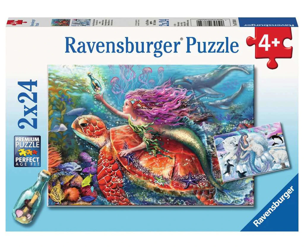 Ravensburger Puzzle | Mermaid Adventures - 2 x 24 Piece - STEAM Kids Brisbane