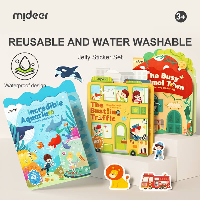Mideer Reusable Jelly Sticker Set-The Busy Animal Town - STEAM Kids Brisbane
