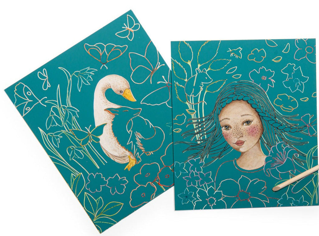 Les Rosalies Scratch Art Cards - Moulin Roty - STEAM Kids Brisbane