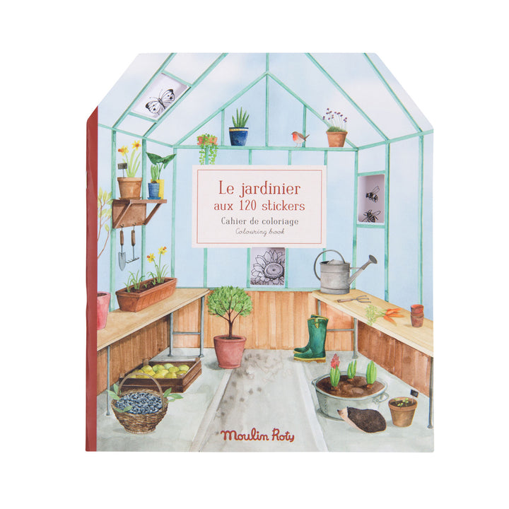 Le Jardinier Gardener Colouring and Sticker Book  (120 stickers) Moulin Roty - STEAM Kids Brisbane
