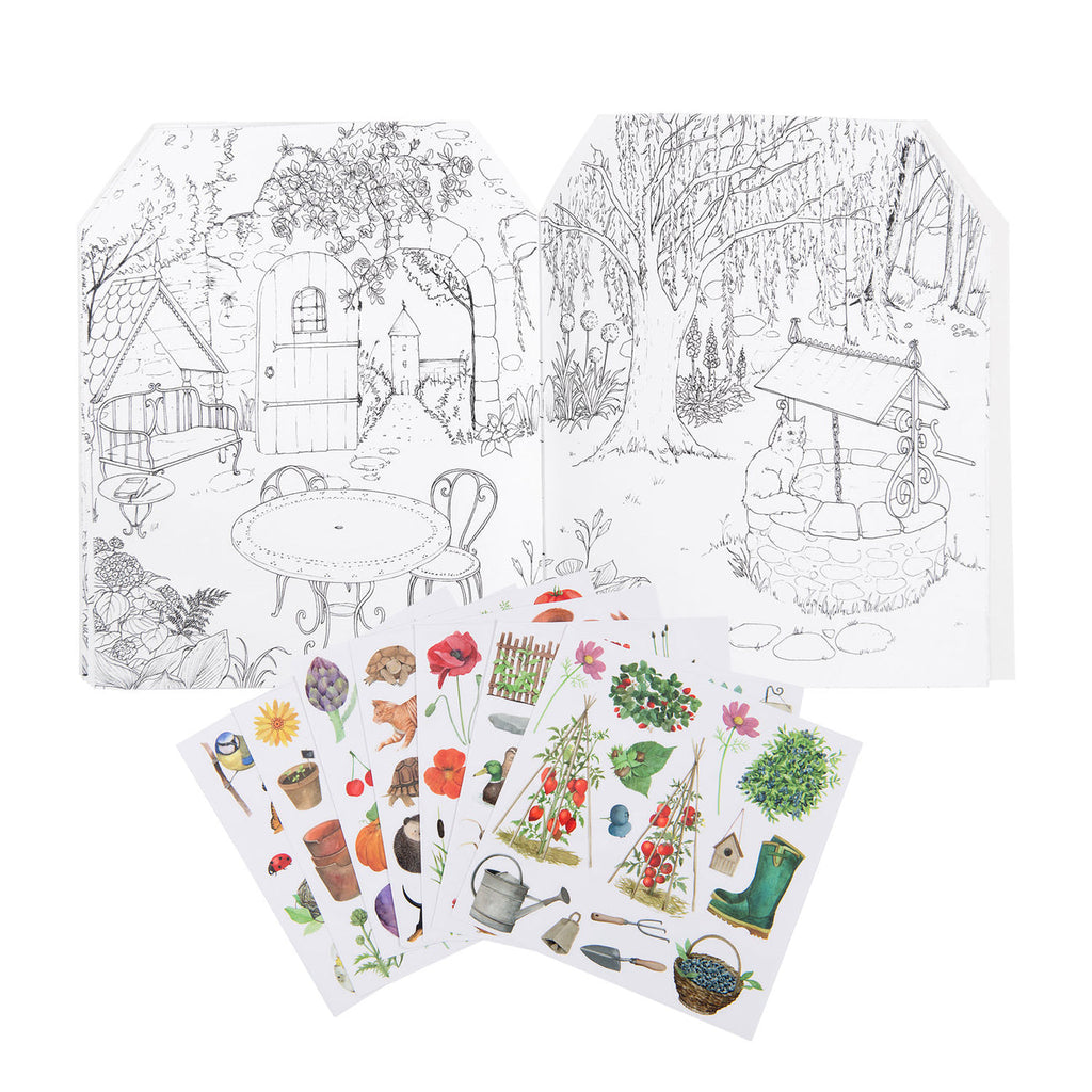 Le Jardinier Gardener Colouring and Sticker Book  (120 stickers) Moulin Roty - STEAM Kids Brisbane