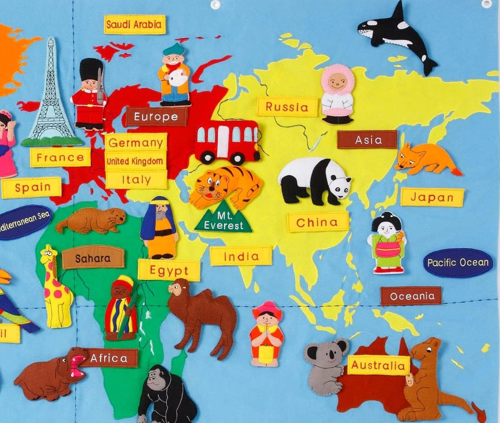 Kingdom World Map - Wall Chart with 67 Detachable Pieces - STEAM Kids Brisbane