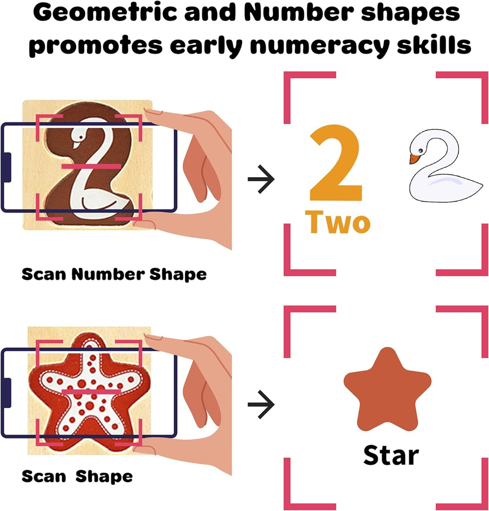 Numbers and Geometric Shapes Wooden Puzzle | Kippto - STEAM Kids Brisbane