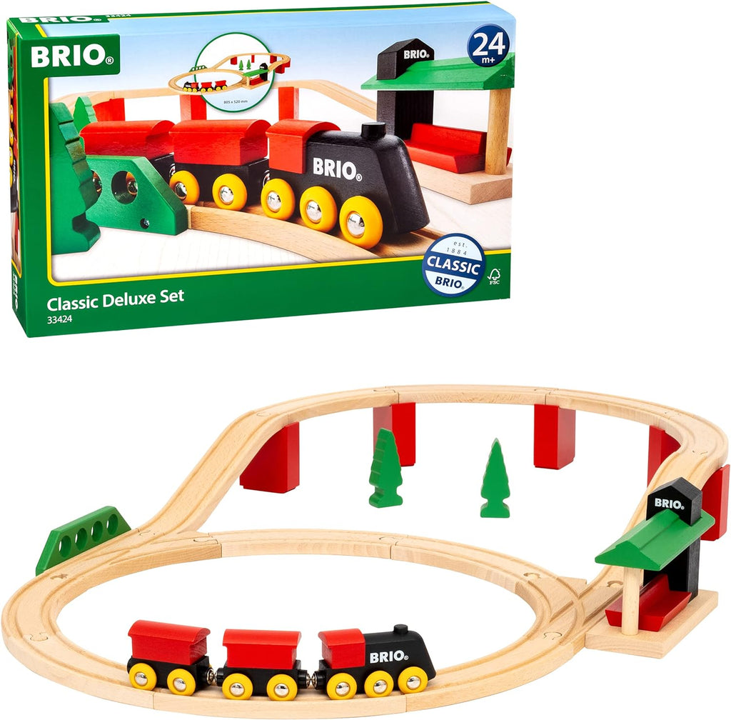 Brio Classic Deluxe 25 Piece Wooden Train Set - STEAM Kids Brisbane