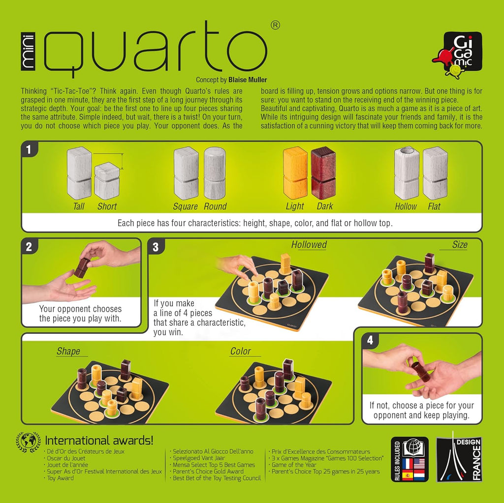 Quarto Mini Strategy Game by Gigamic - STEAM Kids Brisbane