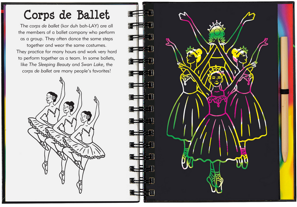 Ballet Scratch and Sketch -  Art Activity Book (Trace Along) - STEAM Kids Brisbane