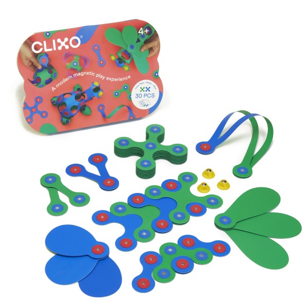 Clixo Crew Pack | Blue + Green 30 Piece Pack - STEAM Kids Brisbane