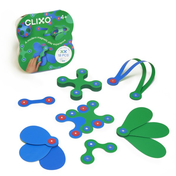 Clixo Itsy Pack | Green + Blue 18 Piece Pack - STEAM Kids Brisbane
