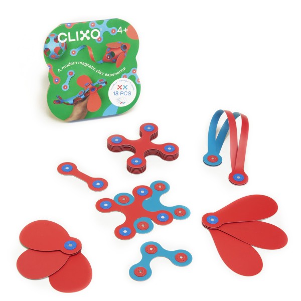 Clixo Itsy Pack | Flamingo + Turquoise 18 Piece Pack - STEAM Kids Brisbane