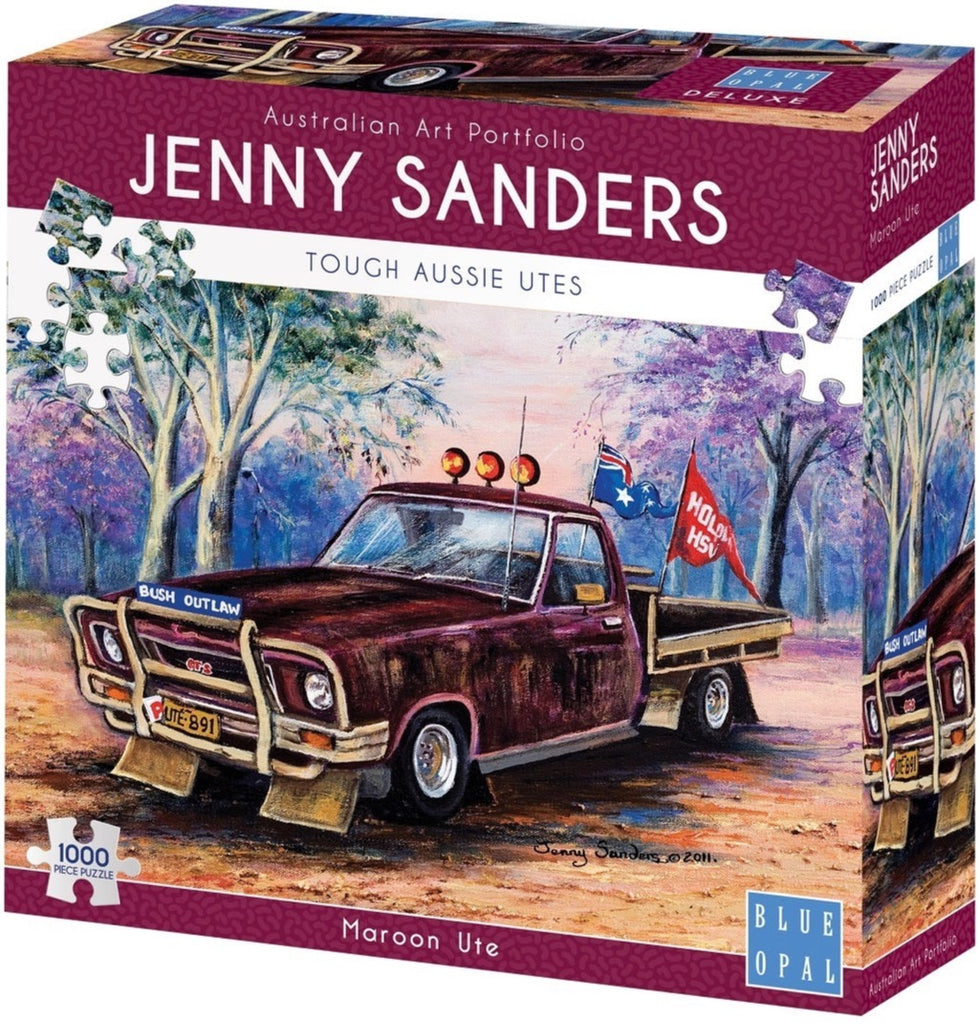 Maroon Ute 1000 Piece Jigsaw Puzzle by Jenny Sanders | Blue Opal - STEAM Kids Brisbane
