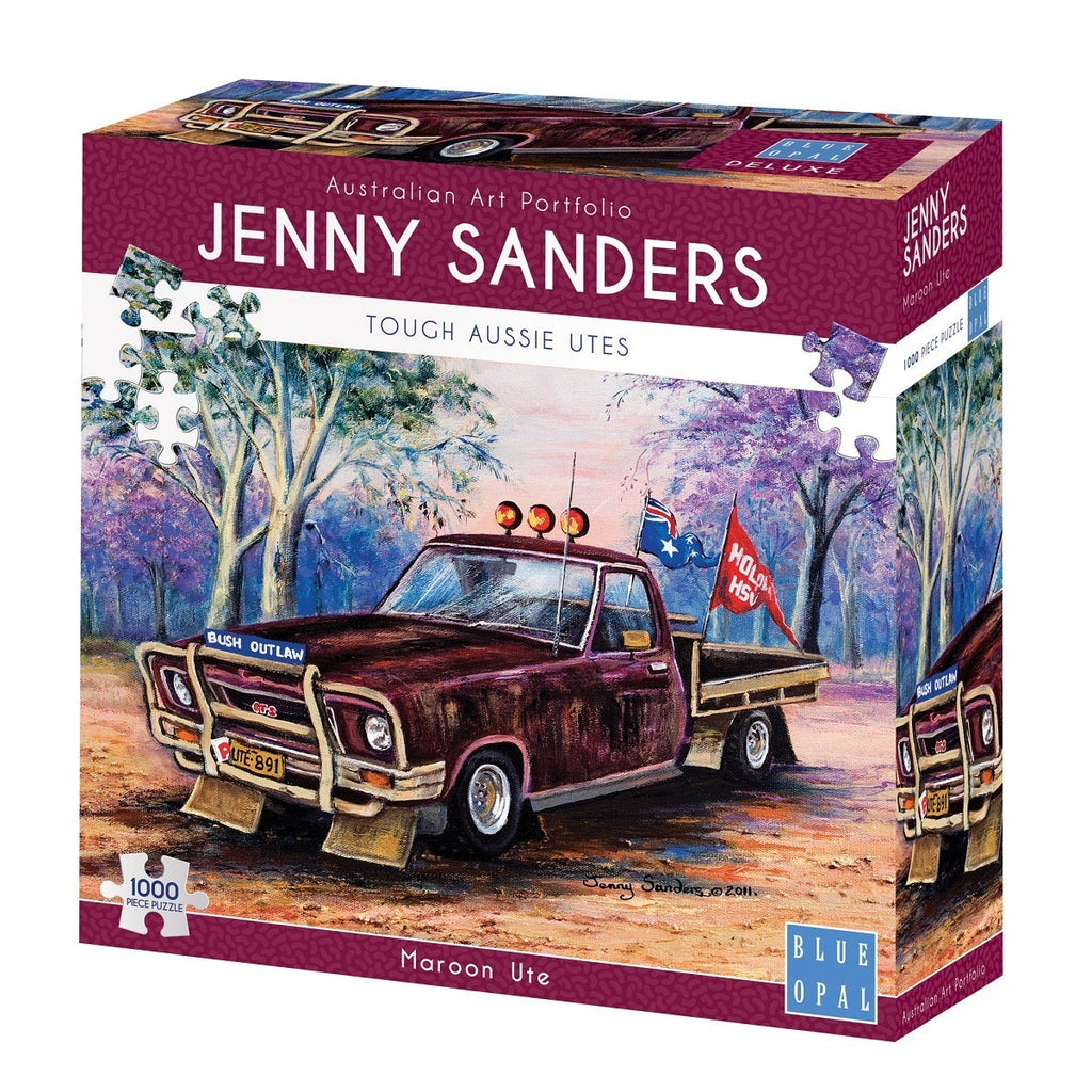 Maroon Ute 1000 Piece Jigsaw Puzzle by Jenny Sanders | Blue Opal - STEAM Kids Brisbane