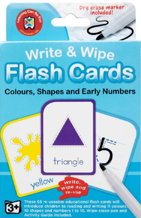 Write & Wipe Flash Cards | Colours, Shapes and Early Numbers - STEAM Kids Brisbane