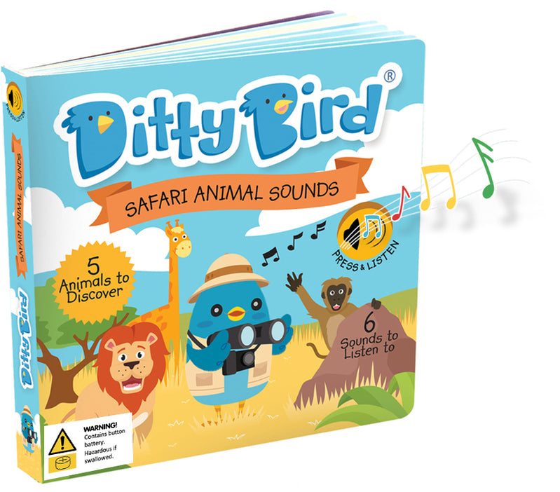 Ditty Bird Safari Animal Sounds Board Book - STEAM Kids Brisbane