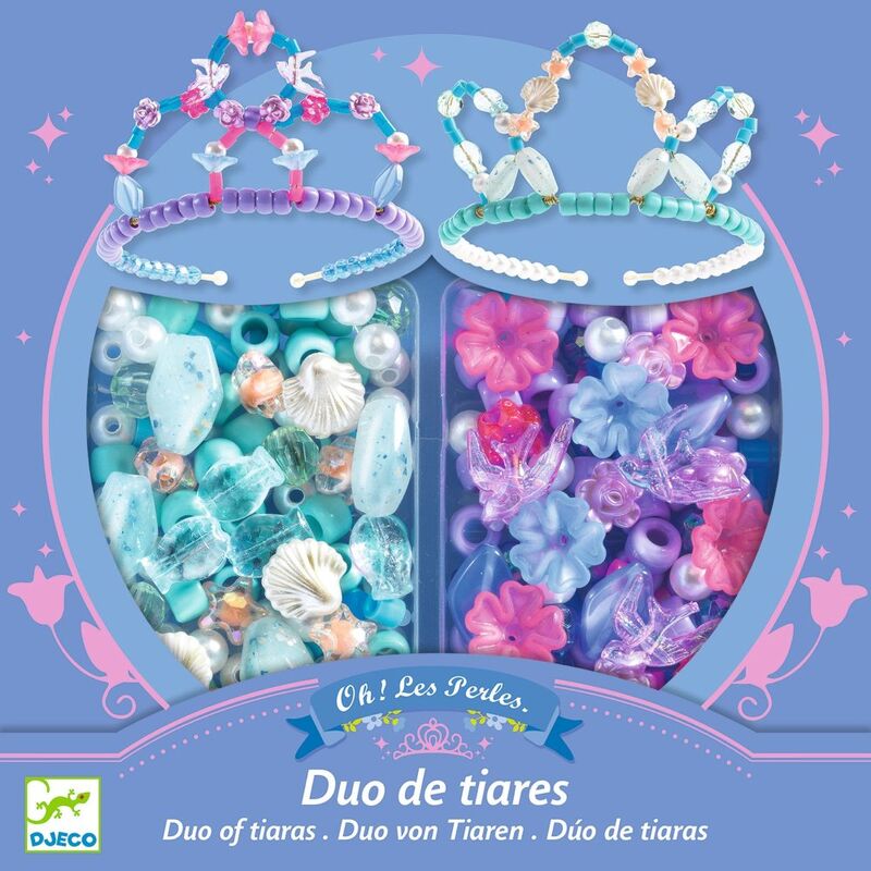 Djeco Duo of Tiaras Blue & Purple Bead Kit - STEAM Kids Brisbane