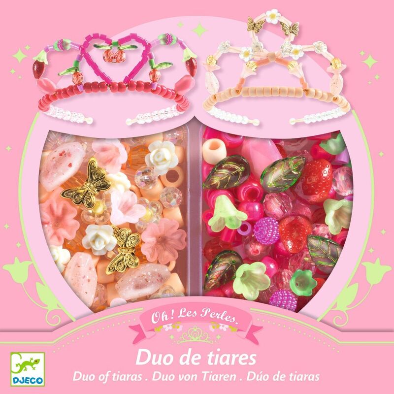 Djeco Duo of Tiaras Pink Bead Kit - STEAM Kids Brisbane
