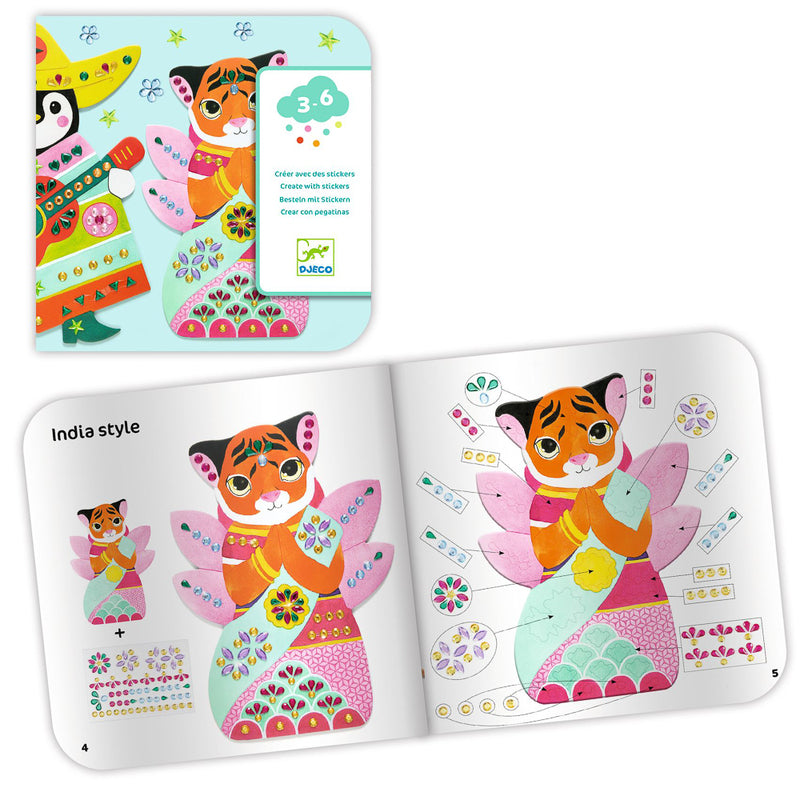 Djeco Rhinestones and Collage Sticker Set - STEAM Kids Brisbane