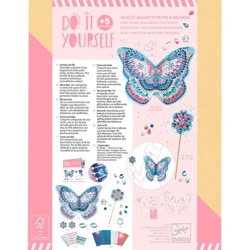 Djeco Do It Yourself Like a Fairy Wings & Wand Set - STEAM Kids Brisbane