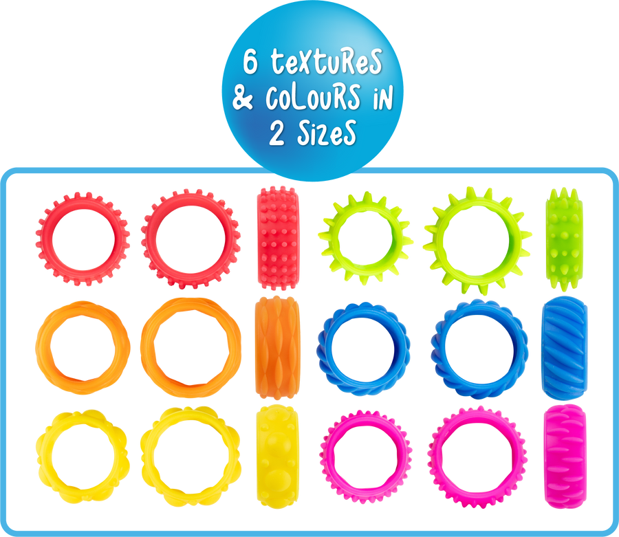 Textured Fidget Rings Set of 12 | Sensory Sprouts - STEAM Kids Brisbane