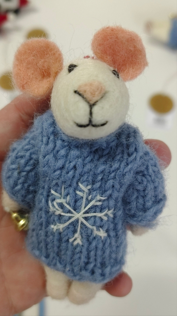 Handmade Felt Milo Mouse Christmas Decoration | 100% NZ Wool | Fair Trade from Nepal - STEAM Kids Brisbane