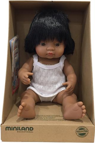 Miniland Latin American Anatomically Baby Girl Doll 38cm - STEAM Kids 