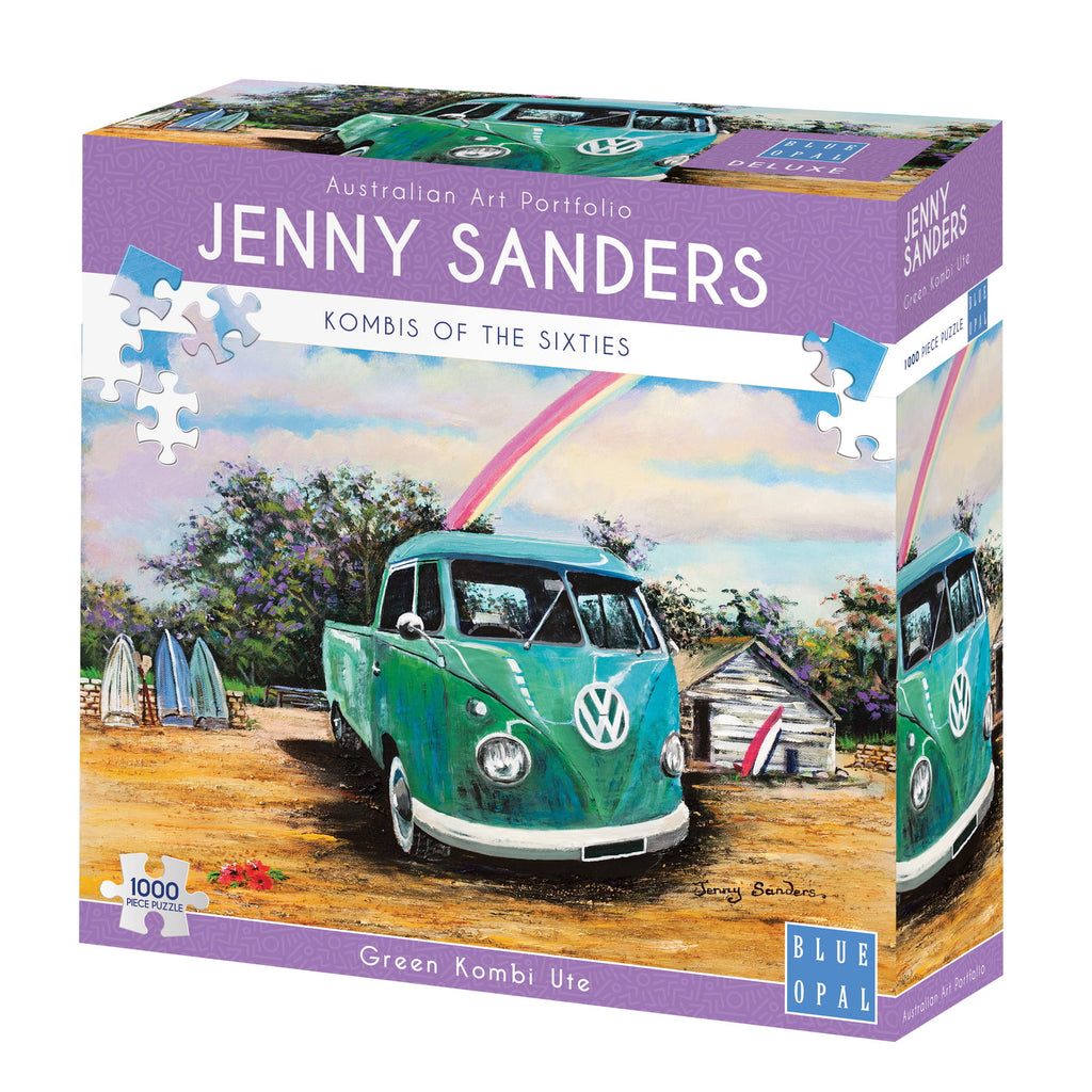 Green Kombi Ute 1000 Piece Jigsaw Puzzle by Jenny Sanders | Blue Opal - STEAM Kids Brisbane