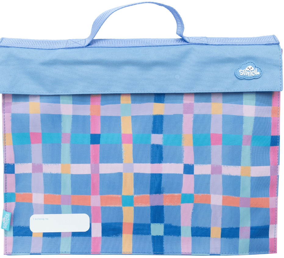 Library Bag - Pastel Plaid | Spencil - STEAM Kids Brisbane
