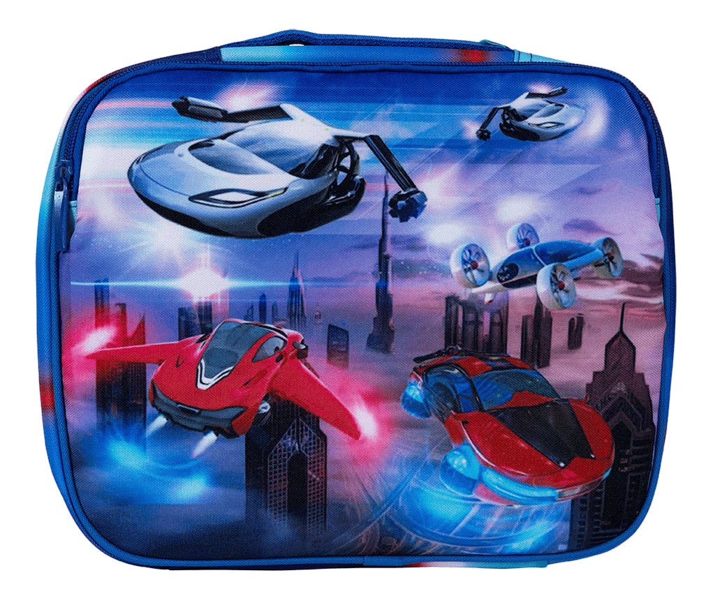 Spencil Big Cooler Lunch Bag Flying Cars | Insulated Lunch Box - STEAM Kids Brisbane