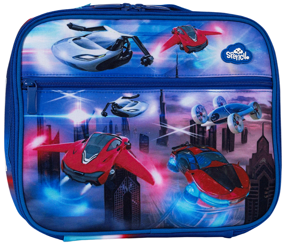 Spencil Big Cooler Lunch Bag Flying Cars | Insulated Lunch Box - STEAM Kids Brisbane