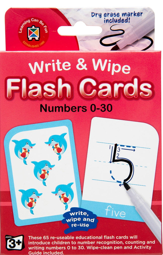 Write & Wipe Flash Cards | Numbers 0-30 - STEAM Kids Brisbane