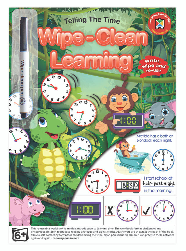 Wipe-Clean Learning Book | Telling The Time - STEAM Kids Brisbane